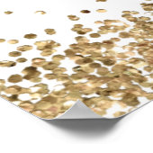 金ゴールドエレガントグリッタースクリプトへようこそベビーシャワー ポスター (角)