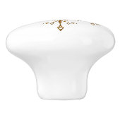 金ゴールドエレガントグリッタースノーフレーククリスマスホリデー セラミックノブ (側面)