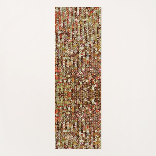 金ゴールドエレガントグリッタースパンコール模様 ヨガマット (正面)