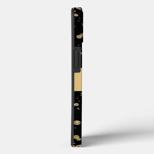 金ゴールドエレガントグリッタースパークルブラックパーソナライズ Case-Mate iPhoneケース (裏面 / 右)