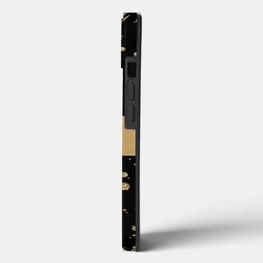 金ゴールドエレガントグリッタースパークルブラックパーソナライズ Case-Mate iPhoneケース (裏面 / 左)
