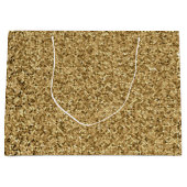 金ゴールドエレガントグリッタースパークル ラージペーパーバッグ (正面)