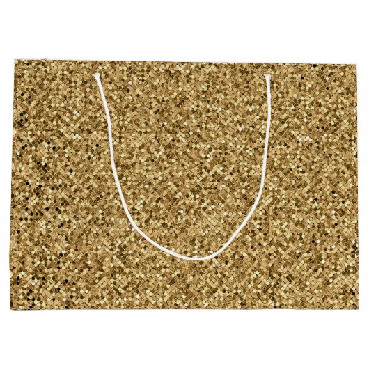 金ゴールドエレガントグリッタースパークル ラージペーパーバッグ (裏面)