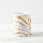 金ゴールドエレガントグリッターゼブラホワイトアニマルプリント コーヒーマグカップ (中央)