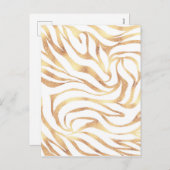 金ゴールドエレガントグリッターゼブラホワイトアニマルプリント シーズンポストカード (正面/裏面)