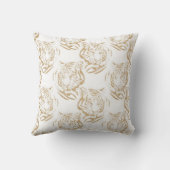 金ゴールドエレガントグリッタータイガープリントホワイトデザイン クッション (裏面)