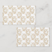 金ゴールドエレガントグリッタータイガープリントホワイトデザイン 名刺 (正面/裏面)