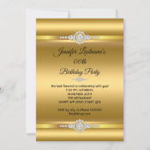 金ゴールドエレガントグリッターダイヤモンドバースデーパーティー2 招待状 (正面)