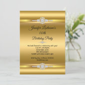 金ゴールドエレガントグリッターダイヤモンドバースデーパーティー2 招待状 (スタンド正面)