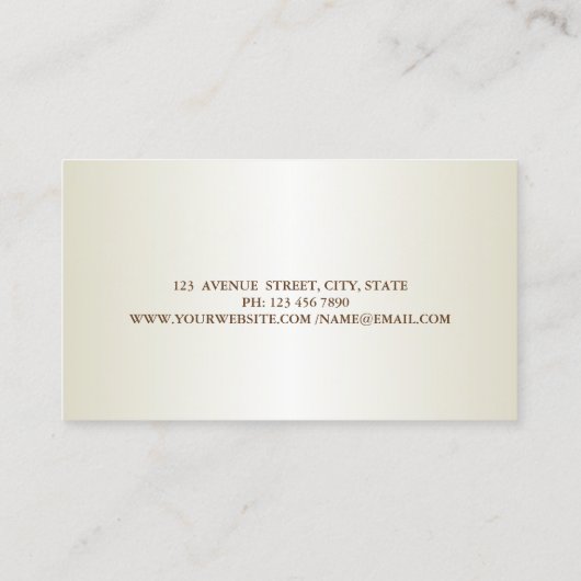 金ゴールドエレガントグリッターハウスロフブラシ 名刺 (裏面)