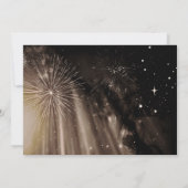 金ゴールドエレガントグリッターハッピー·ニューイヤー踊りパーティー 招待状 (裏面)