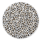 金ゴールドエレガントグリッターヒョウ柄 セラミックノブ (正面)