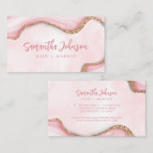 金ゴールドエレガントグリッターピンクマーブルスワールウォーターの色 名刺 (正面/裏面)