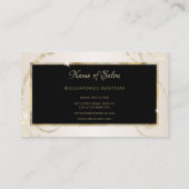 金ゴールドエレガントグリッターフィリグリーブラック金ゴールドサロン 名刺 (裏面)