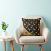 金ゴールドエレガントグリッターフラミンゴのパタモノグラムのーン クッション (椅子)