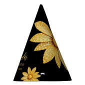 金ゴールドエレガントグリッターフラワースウィート16誕生日 パーティーハット (右)