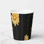 金ゴールドエレガントグリッターフラワースウィート16誕生日 紙コップ (右)