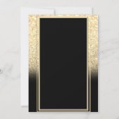 金ゴールドエレガントグリッターフラワーズドレスブライダルシャワー 招待状 (裏面)