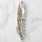 金ゴールドエレガントグリッターブラックレオパード印刷 ソムリエナイフ (裏面)