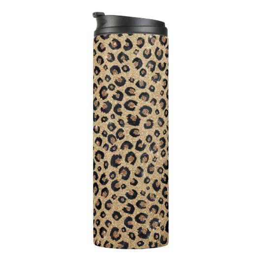 金ゴールドエレガントグリッターブラックレオパード印刷 タンブラー (回転右)