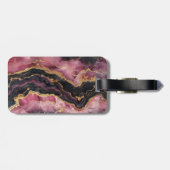 金ゴールドエレガントグリッターブルゴーニュマーブルモノグラム ラゲッジタグ (裏面横)