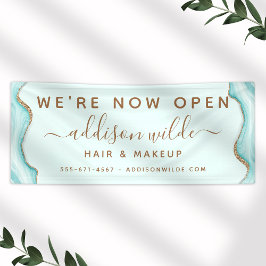 金ゴールドエレガントグリッターブルーマーブルアガテモダンシック 横断幕