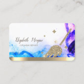 金ゴールドエレガントグリッターブルーム抽象芸術 名刺 (正面)