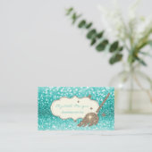 金ゴールドエレガントグリッターブルーム《写真》ぼけ味 名刺 (スタンド正面)