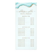 金ゴールドエレガントグリッターブルー大理石瑪瑙ラックカード ラックカード (裏面)