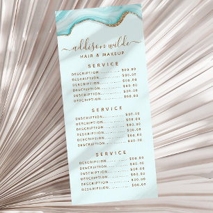 金ゴールドエレガントグリッターブルー大理石瑪瑙ラックカード ラックカード