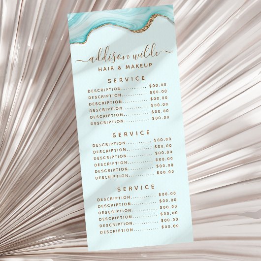 金ゴールドエレガントグリッターブルー大理石瑪瑙ラックカード ラックカード