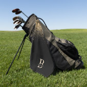 金ゴールドエレガントグリッタープロモノグラムのマザーズデイ ゴルフタオル (グリーン)