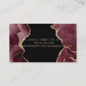 金ゴールドエレガントグリッターヘッドフォンDJバーガンディAgate 名刺 (裏面)