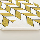 金ゴールドエレガントグリッターヘリンボーンシェブロンパターン シェルパブランケット (3/4)