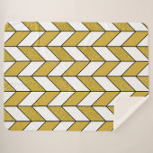 金ゴールドエレガントグリッターヘリンボーンシェブロンパターン シェルパブランケット (正面(横))