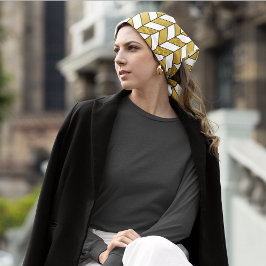 金ゴールドエレガントグリッターヘリンボーンシェブロンパターン バンダナ