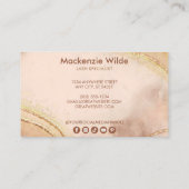 金ゴールドエレガントグリッターマーブルアガテシックなスクリプト 名刺 (裏面)