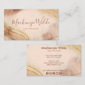 金ゴールドエレガントグリッターマーブルアガテシックなスクリプト 名刺 (正面/裏面)