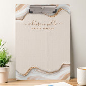 金ゴールドエレガントグリッターマーブルアゲテモダンシック クリップボード