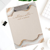 金ゴールドエレガントグリッターマーブルアゲテモダンシック クリップボード