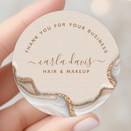 金ゴールドエレガントグリッターマーブルアゲテモダンシック ラウンドシール