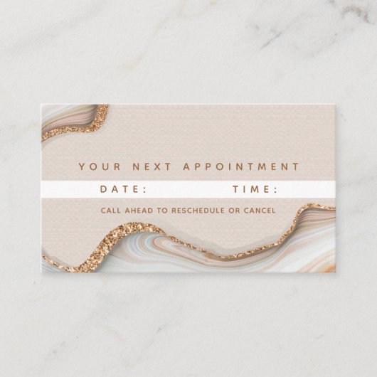金ゴールドエレガントグリッターマーブルアゲテモダンシック 予約カード (正面)