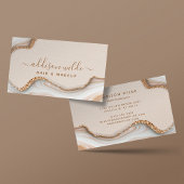 金ゴールドエレガントグリッターマーブルアゲテモダンシック 名刺