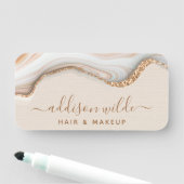 金ゴールドエレガントグリッターマーブルアゲテモダンシック 名札 (インサイチュ)