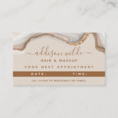 金ゴールドエレガントグリッターマーブルゲートアポイントメントカード 予約カード (正面)