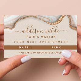 金ゴールドエレガントグリッターマーブルゲートアポイントメントカード 予約カード