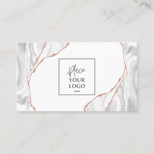 金ゴールドエレガントグリッターマーブルゲートカスタムロゴ 名刺 (正面)