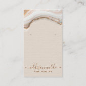 金ゴールドエレガントグリッターマーブルゲートジュエリー表示 名刺 (正面)