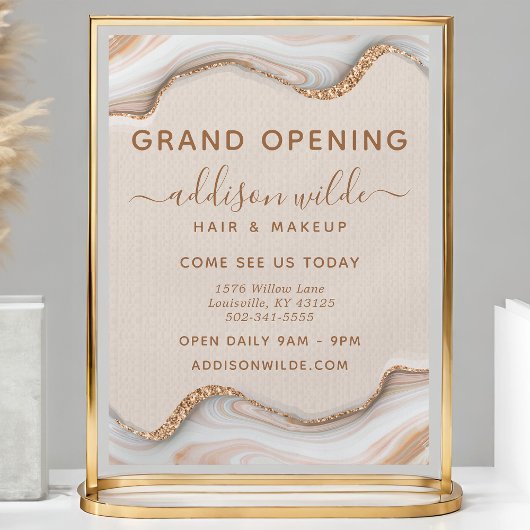 金ゴールドエレガントグリッターマーブルゲートモダンフライヤー チラシ