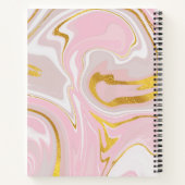 金ゴールドエレガントグリッターマーブルシモダンックノートボ ノートブック (裏面)